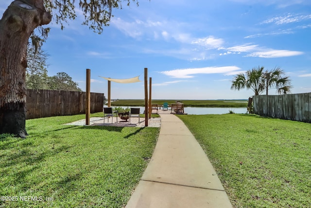94202 Christopher Ln, Fernandina Beach, FL 32034 - view of yard with a water view and a patio area