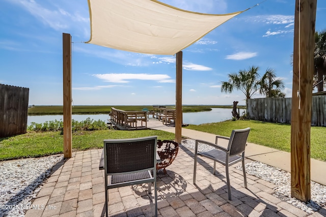 94202 Christopher Ln, Fernandina Beach, FL 32034 - view of patio / terrace with a water view