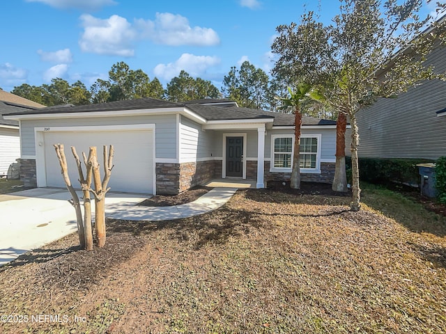 view of front of home with a garage