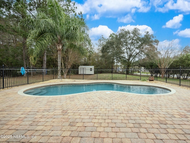 view of pool featuring a patio