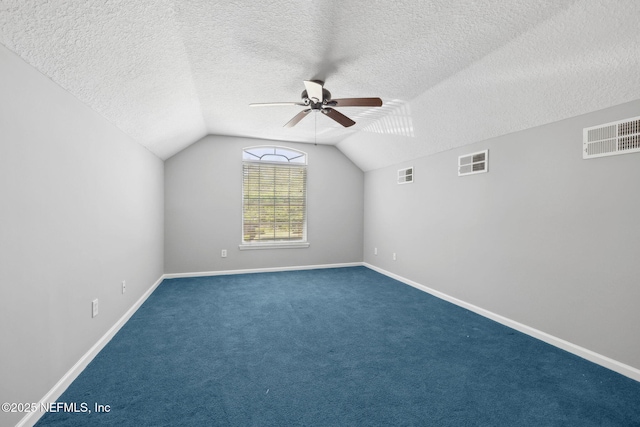 829 Songbird Dr, Orange Park, FL 32065 - interior space featuring visible vents, ceiling fan, vaulted ceiling, and baseboards