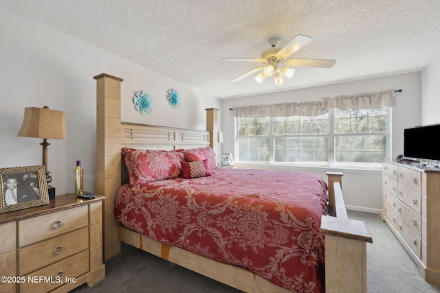 744 Cherry Grove Rd, Orange Park, FL 32073 - bedroom with multiple windows, ceiling fan, carpet flooring, and a textured ceiling