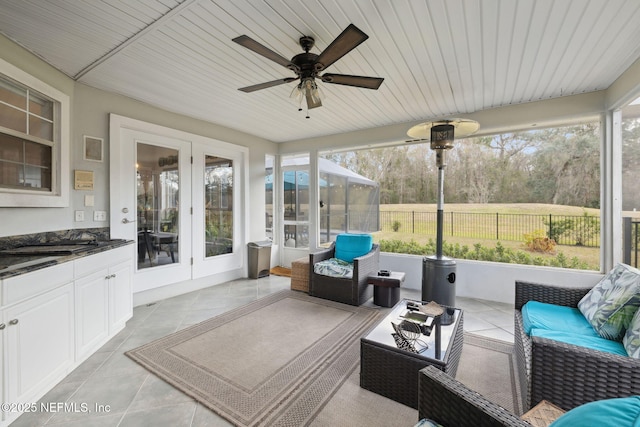 744 Cherry Grove Rd, Orange Park, FL 32073 - sunroom / solarium with ceiling fan and wooden ceiling