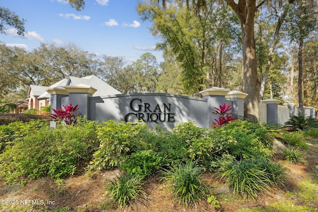 view of community sign