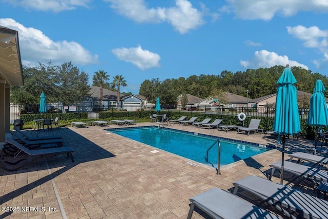 view of pool featuring a patio