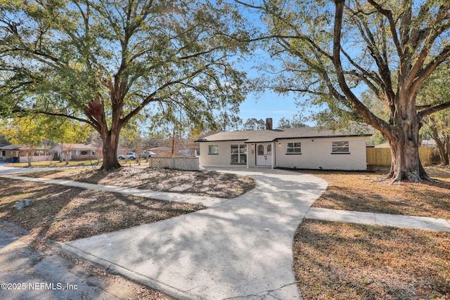 view of single story home