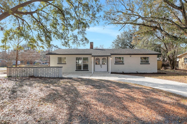 view of single story home