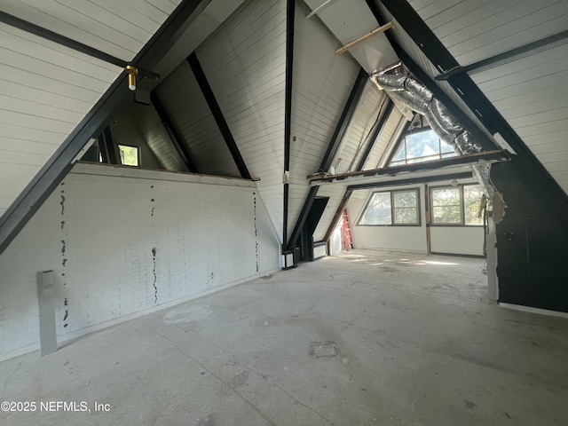 view of unfinished attic