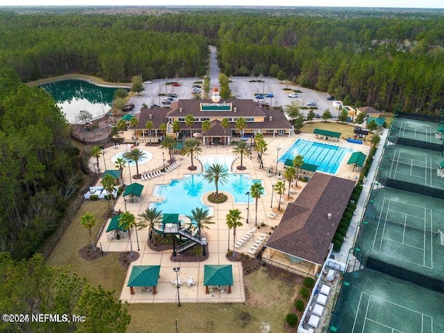 birds eye view of property