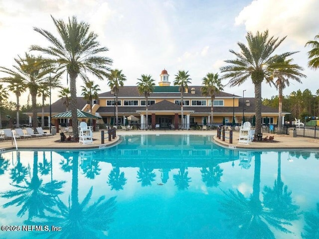 view of pool featuring a patio area