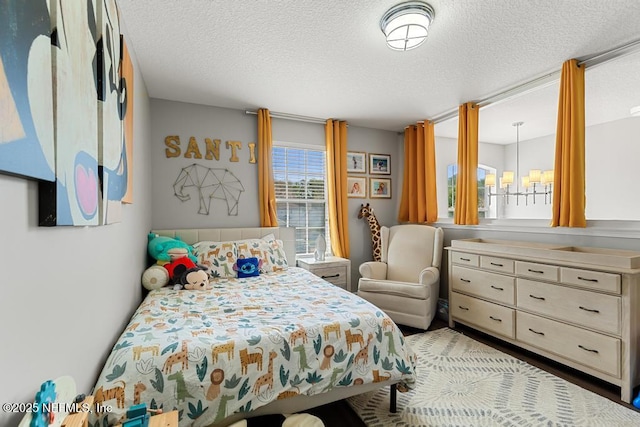 bedroom with a textured ceiling