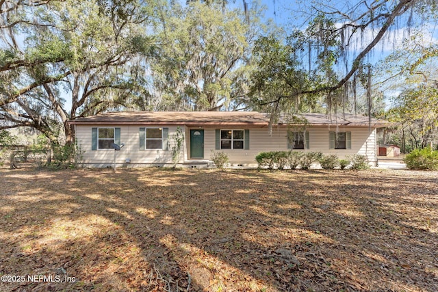 view of single story home