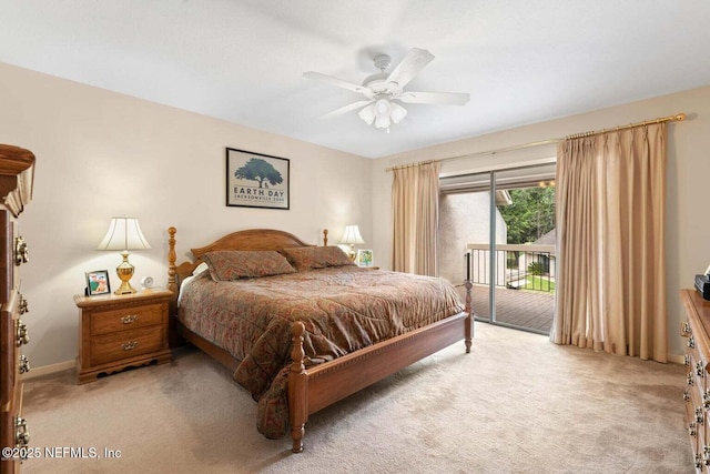 10154 Leisure Ln N Unit 22, Jacksonville, FL 32256 - carpeted bedroom featuring access to outside and ceiling fan