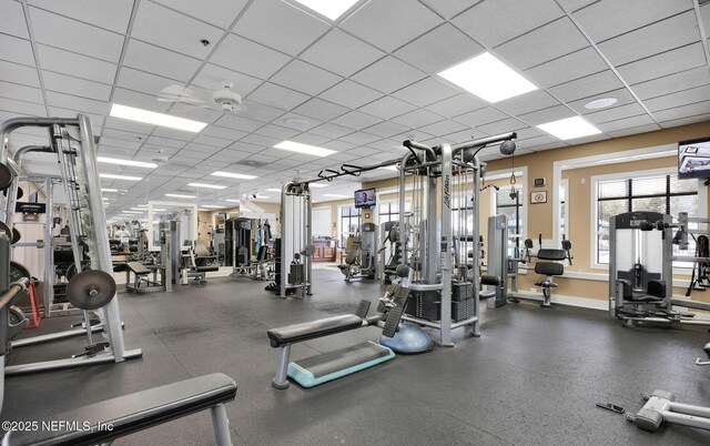 10154 Leisure Ln N Unit 22, Jacksonville, FL 32256 - workout area with a paneled ceiling