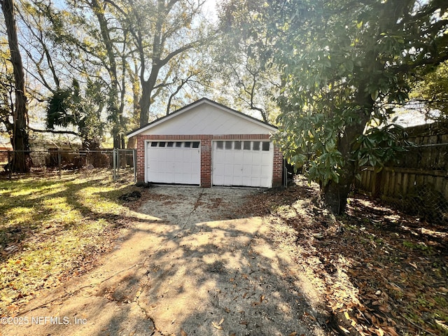 view of garage