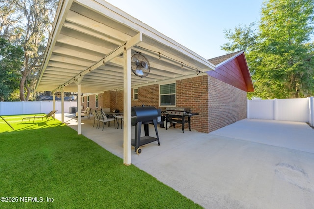 view of patio with grilling area