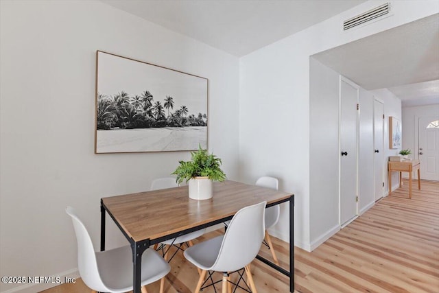 dining room featuring light hardwood / wood-style flooring