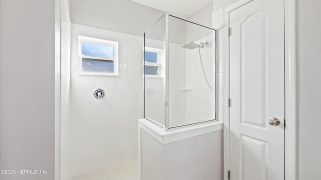 full bathroom featuring a walk in shower