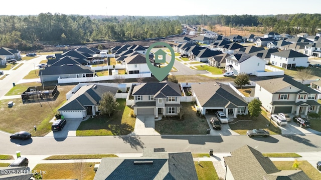 bird's eye view with a residential view