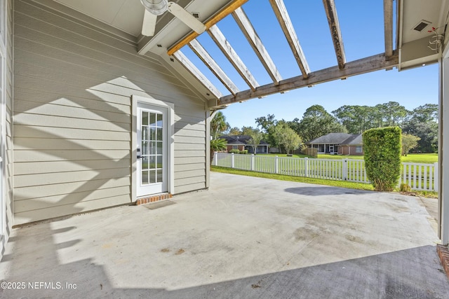 view of patio / terrace with ceiling fan