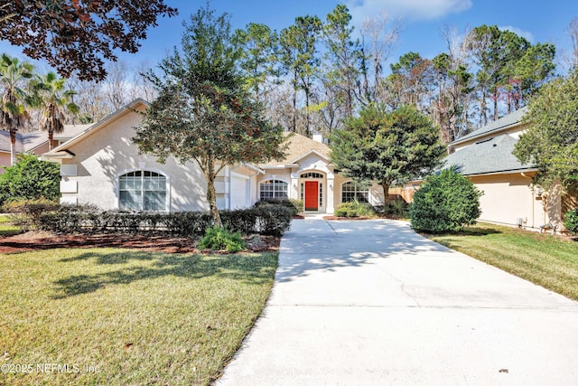 view of front of house with a front yard