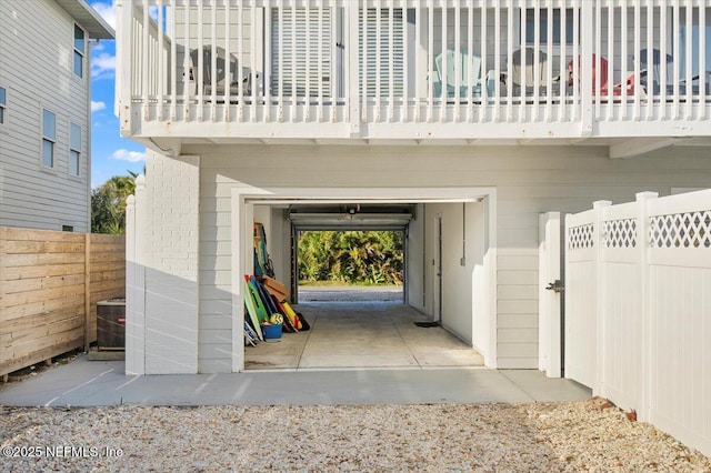 entrance to property with a balcony