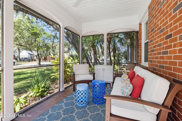 view of sunroom