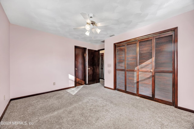 1019 Haynes Ct, Green Cove Springs, FL 32043 - unfurnished bedroom with light colored carpet, ceiling fan, and a closet