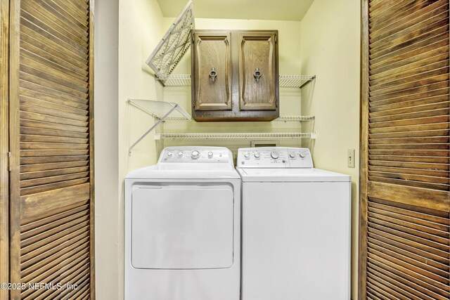 1019 Haynes Ct, Green Cove Springs, FL 32043 - laundry area featuring independent washer and dryer and cabinets