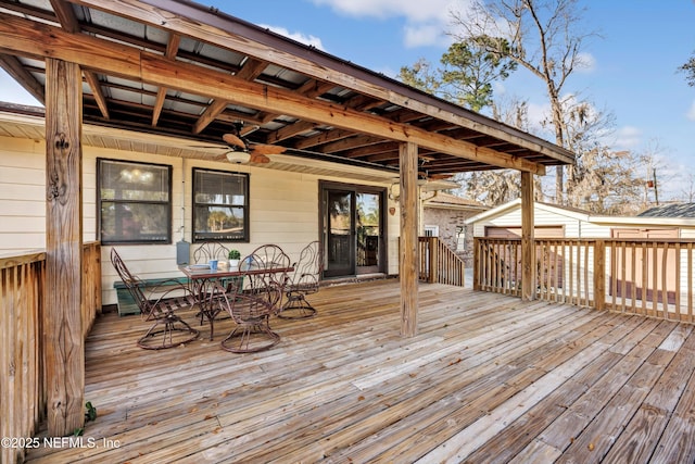 1019 Haynes Ct, Green Cove Springs, FL 32043 - deck featuring ceiling fan