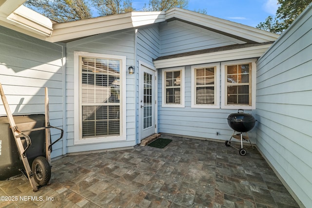 view of patio with grilling area