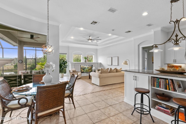 2095 Crown Dr, Saint Augustine, FL 32092 - dining area with a wealth of natural light, visible vents, and a ceiling fan