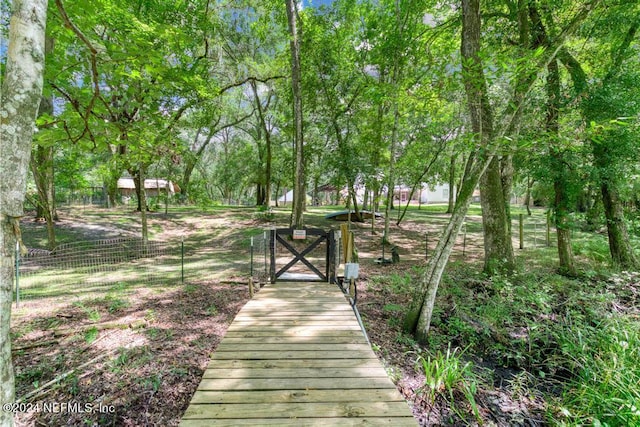 view of community with a gate and fence