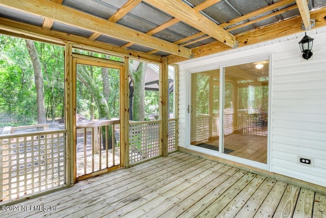 view of unfurnished sunroom