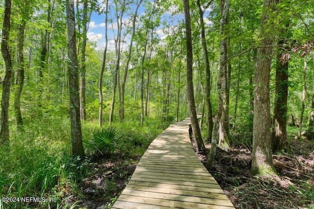 surrounding community featuring a view of trees