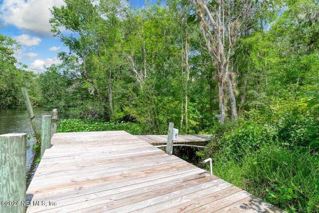 view of dock area