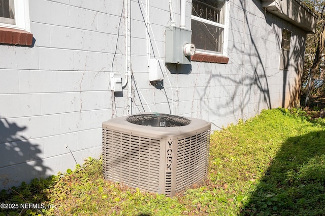 exterior details featuring central AC unit