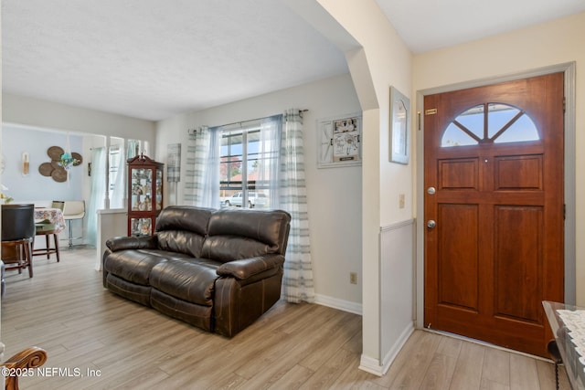 foyer entrance featuring light hardwood / wood-style floors