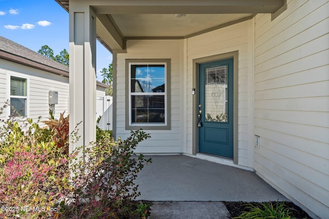 view of doorway to property