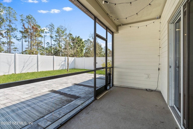 view of unfurnished sunroom