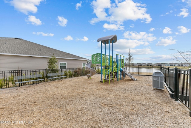 view of jungle gym featuring central air condition unit