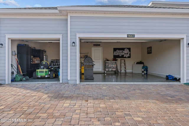 view of garage