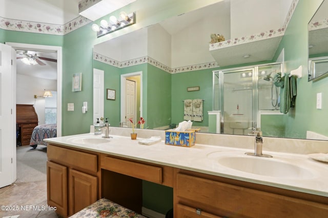 1336 River City St, Saint Augustine, FL 32092 - ensuite bathroom featuring double vanity, a shower stall, a sink, and ensuite bathroom