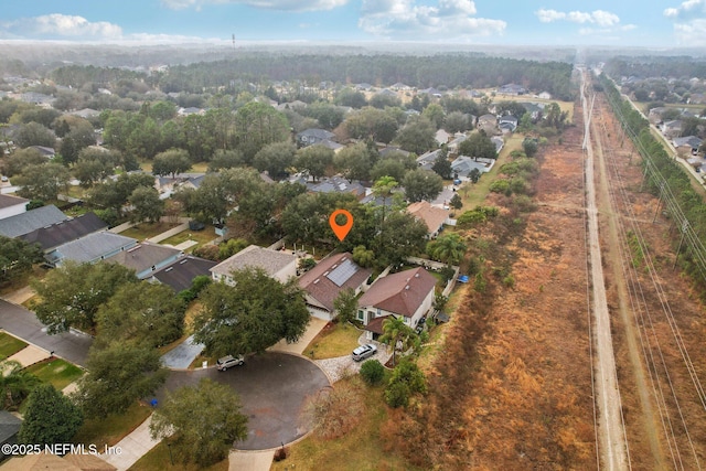 aerial view featuring a residential view