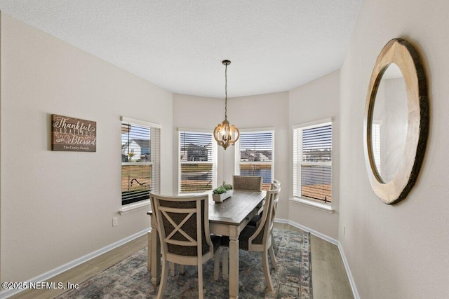 dining room featuring a chandelier and wood-type flooring