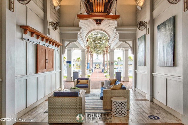 interior space with ornate columns