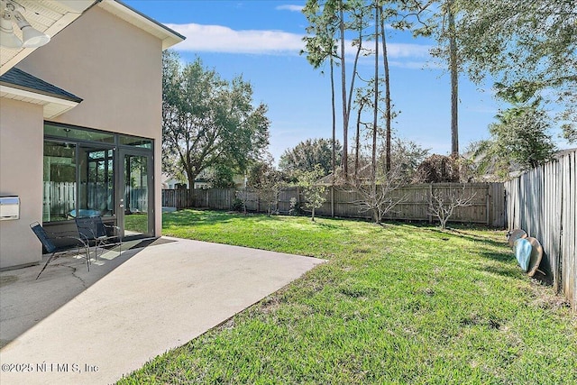 view of yard with a patio area