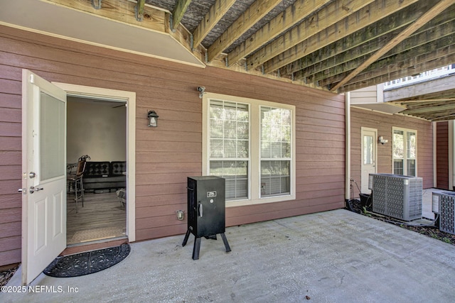 view of patio / terrace with central AC