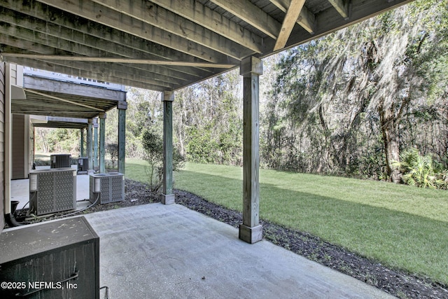 view of patio featuring central air condition unit