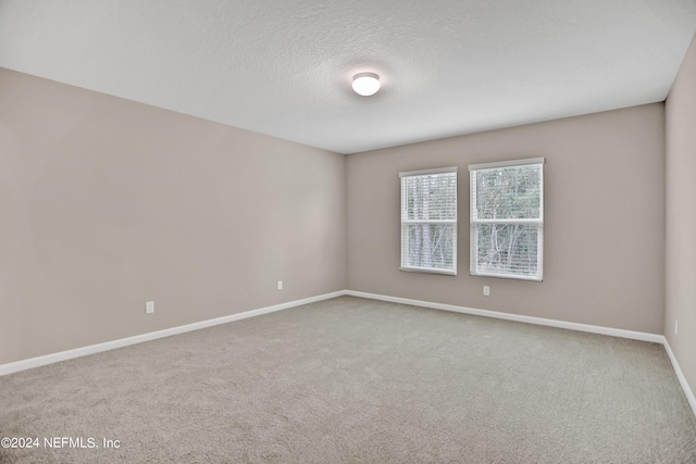 carpeted spare room featuring a textured ceiling